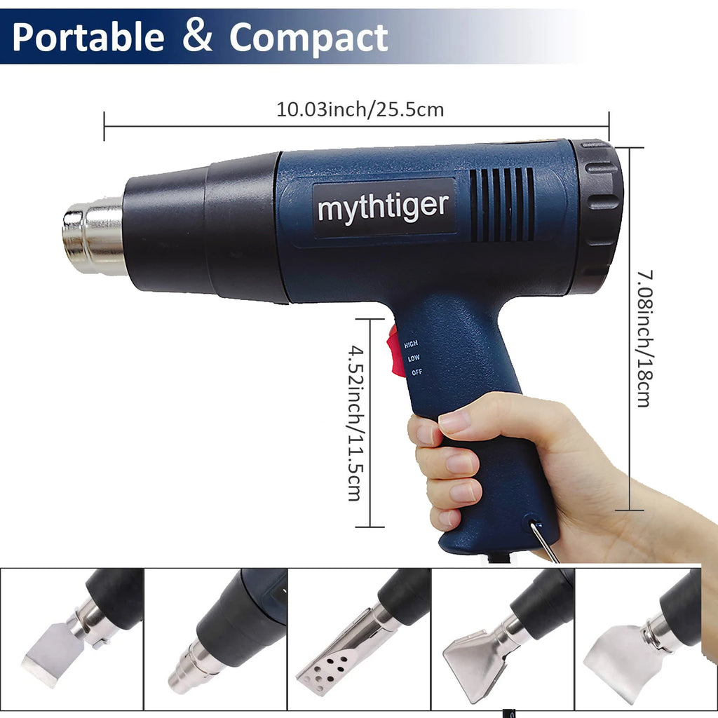 2000W Digital LCD Heat Gun - Industrial Hot Air Gun for DIY & Crafts