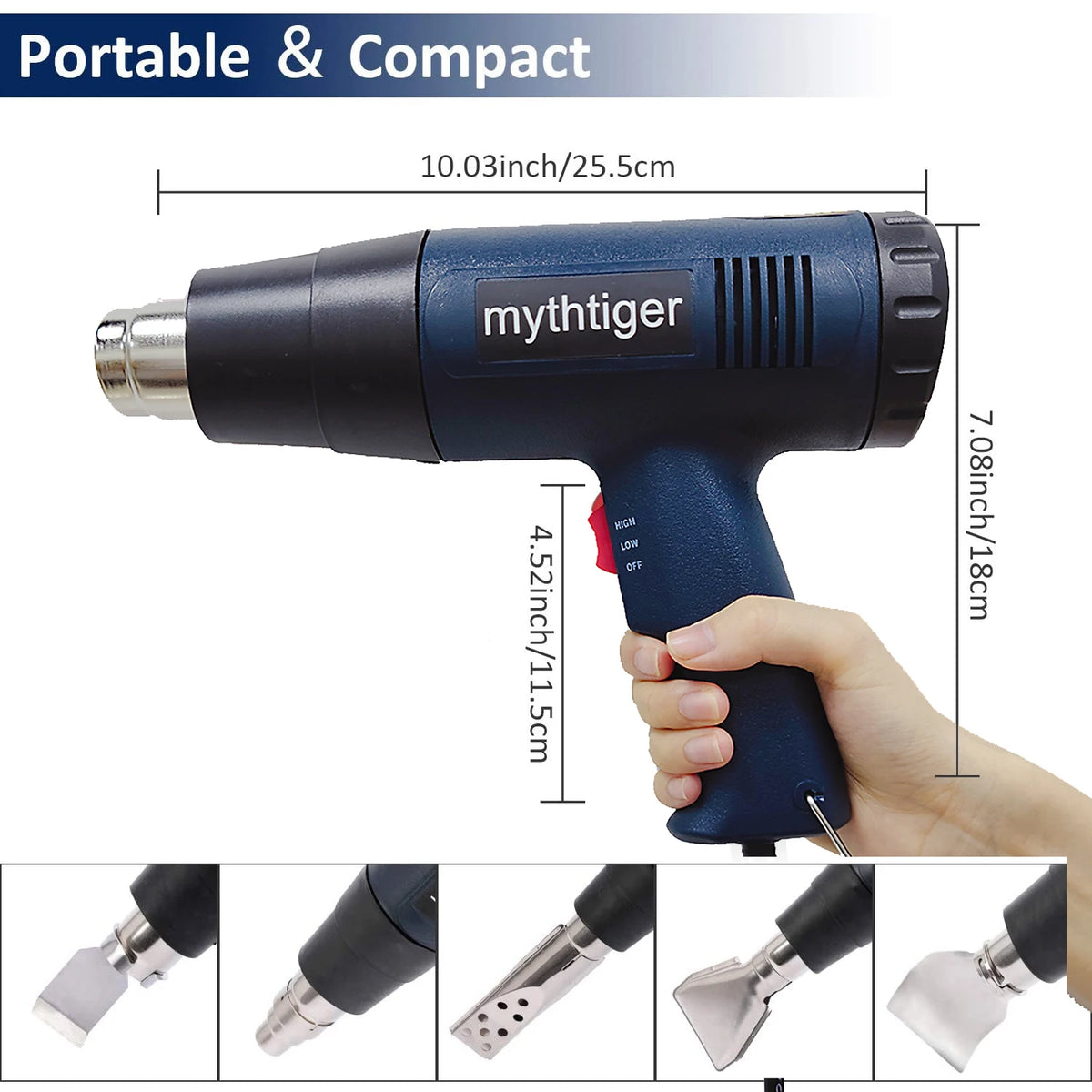 2000W Digital LCD Heat Gun - Industrial Hot Air Gun for DIY & Crafts