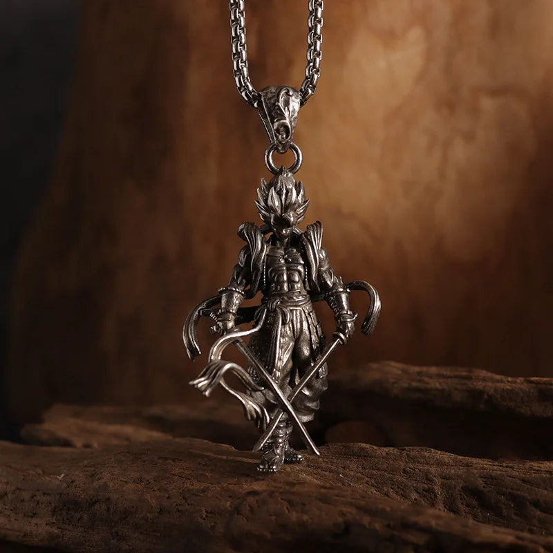 Retro Punk Wukong Pendant Necklace - Unisex Fashion Jewelry