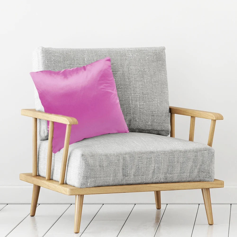 Elegant Satin Silk Throw Pillow Case with Hidden Zipper - Solid Color