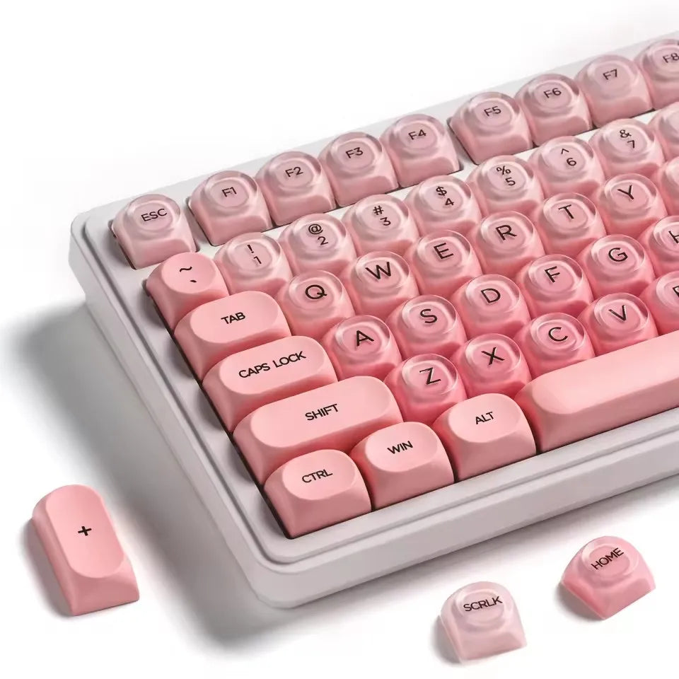 HRUEDA Pink 132-Key PBT PC Keycap Set for Mechanical Keyboards