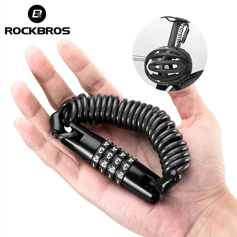 ROCKBROS 4-Digit Password Bicycle Lock - Durable Anti-Theft Steel Chain