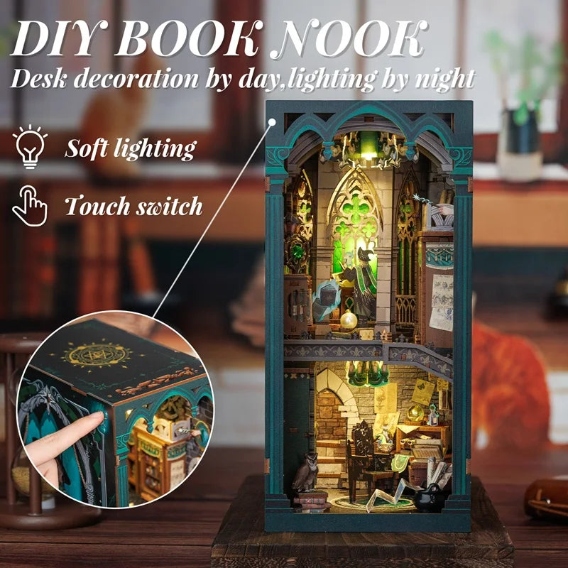 CUTEBEE DIY Miniature Dollhouse Kit - Elegant Bookshelf Accent