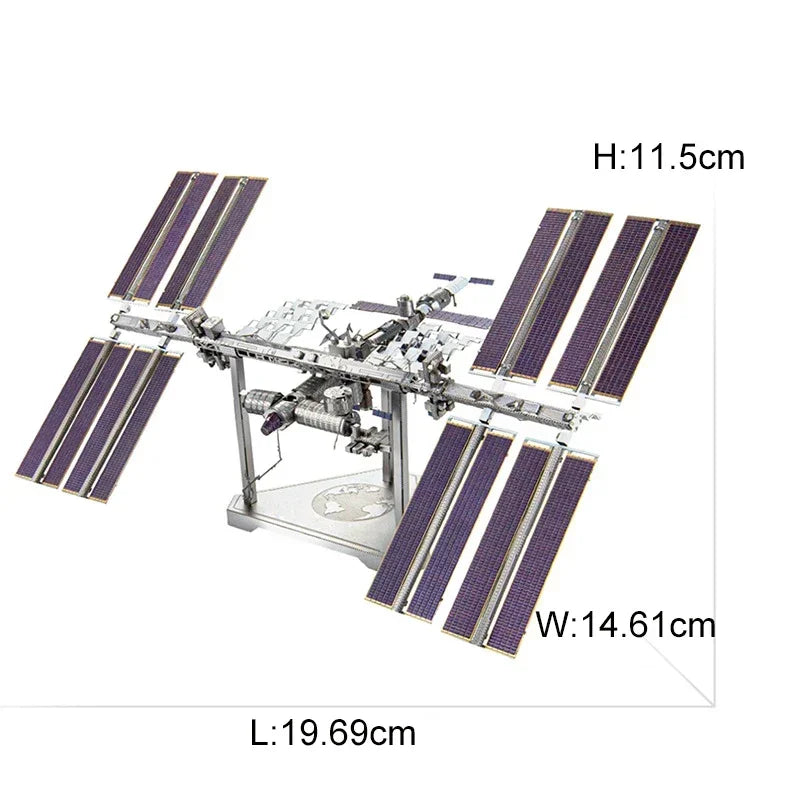 3D Metal Spacecraft Puzzle - Hubble Telescope & Mars Rover Model