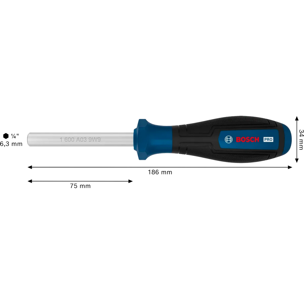 BOSCH PRO Bit Screwdriver - Heavy-Duty Hand Tool with Magnetic Holder