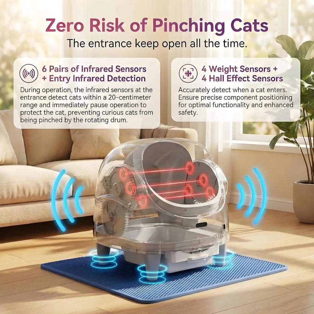 Automatic Self-Cleaning Cat Litter Box with Smart App Control