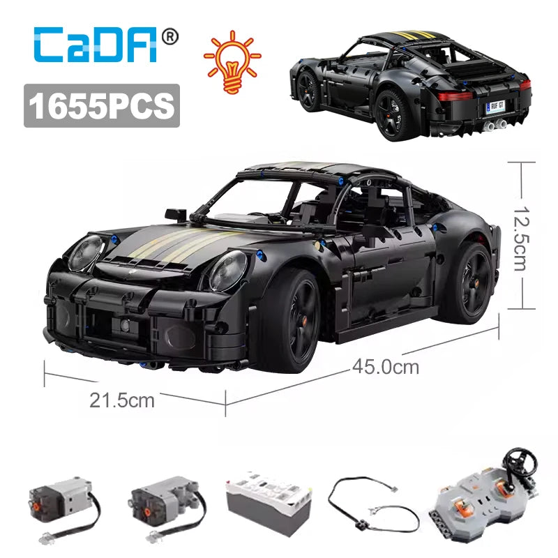 Cada 1655Pcs Remote Control Classic Sports Car Building Toy