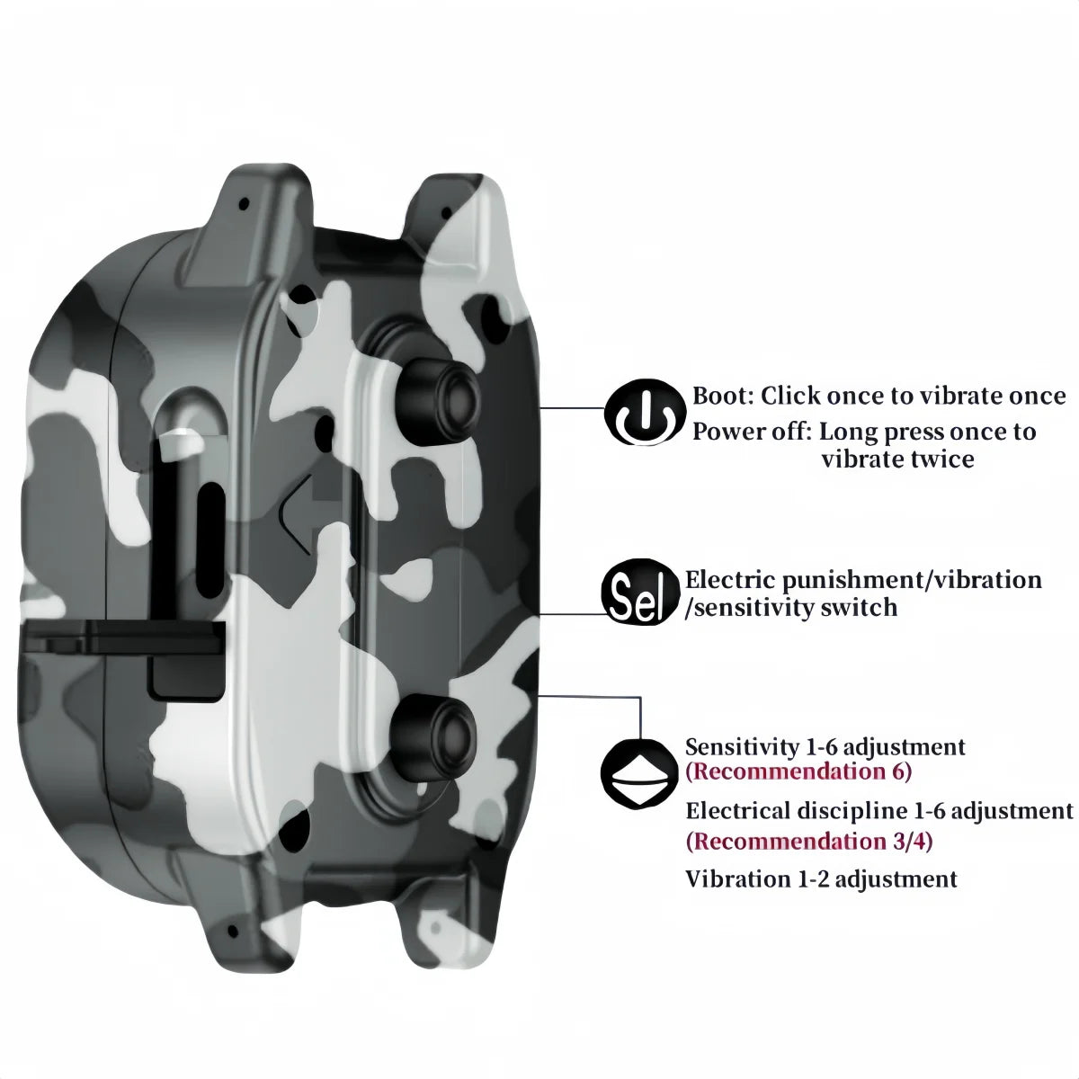 Rechargeable Camouflage Dog Anti-Barking Collar for Effective Training