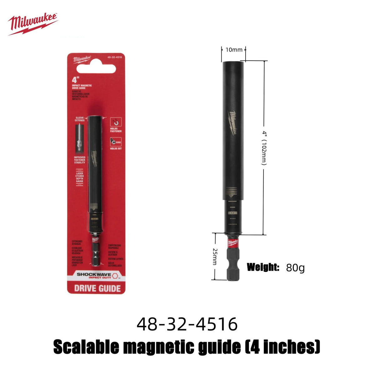 Milwaukee Magnetic Drill Bit Extension - Durable Alloy Steel Adapter