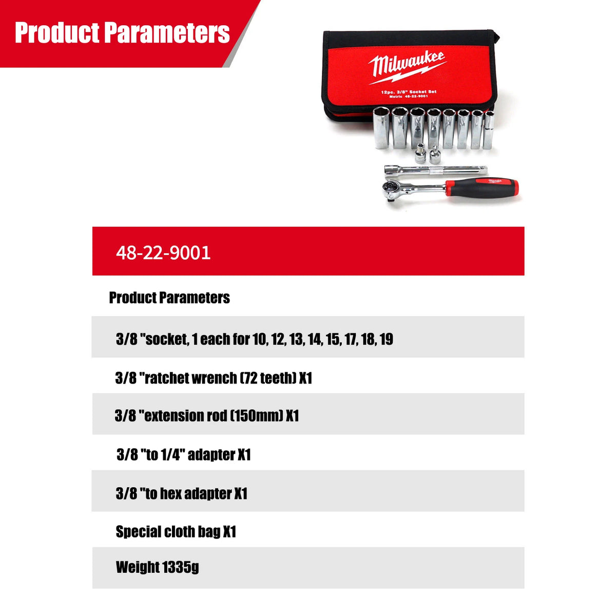 Milwaukee 12-Piece Metric Ratchet Set - Versatile Hand Tool Accessories