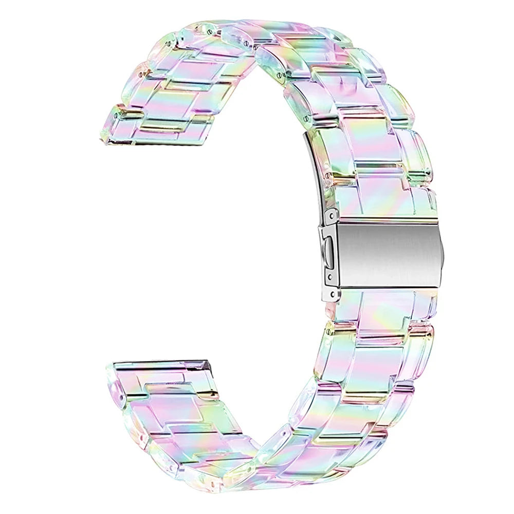 Versatile Transparent Resin Watch Strap for Samsung Galaxy & Xiaomi