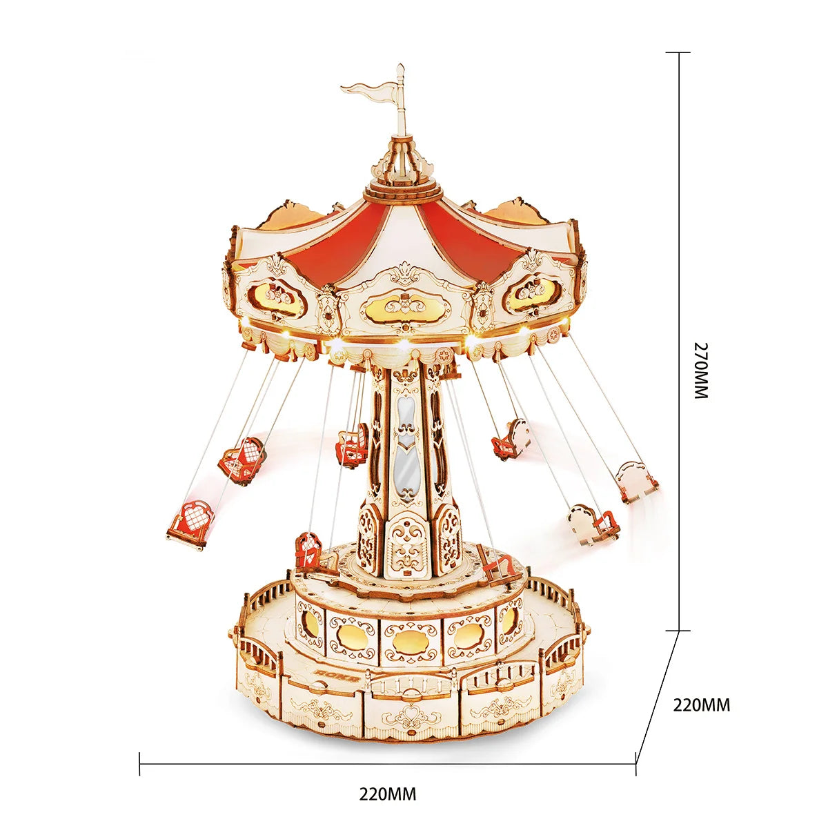 Robotime 3D Wooden Puzzle Music Box - DIY Amusement Park Experience