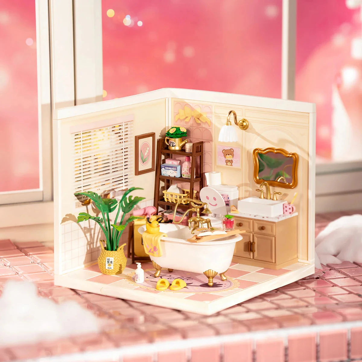 ROBOTIME Rolife Super Creator Pop Bubble Bathroom Dollhouse Kit