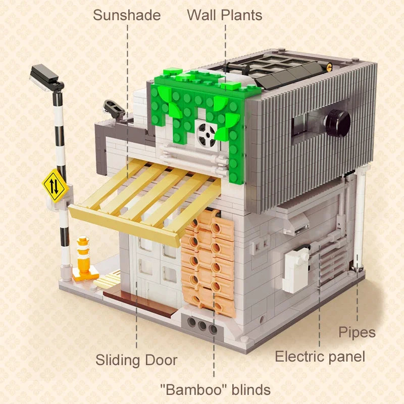 Cada LED City Japanese Style Building Blocks Coffee House Set - 1116Pcs