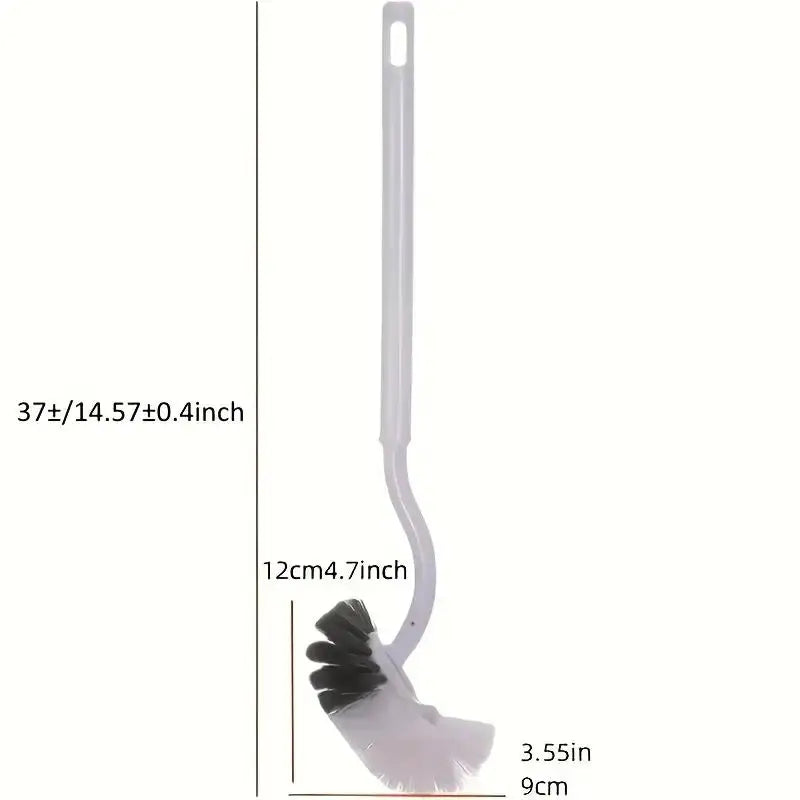 Ergonomic C-Type Toilet Brush with 18" Handle - Reusable & Portable Cleaner