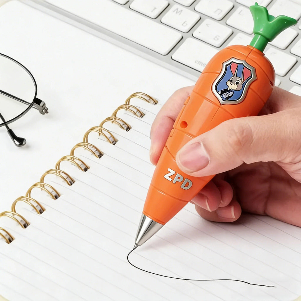 Creative Zootopia Carrot Voice Recorder Pen - Fun Kids Ballpoint Pen