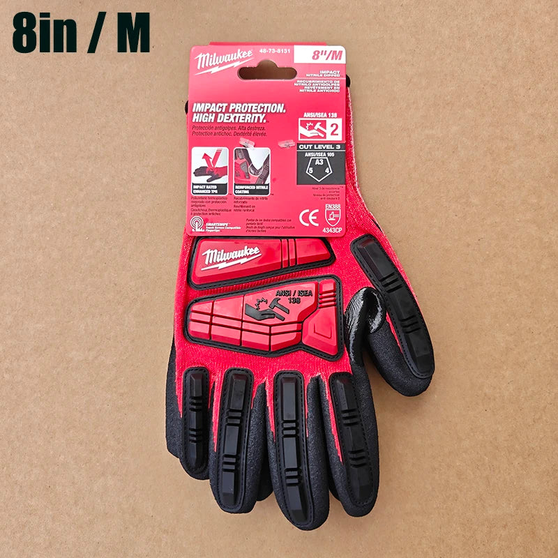 Milwaukee Level 3 Nitrile-Dipped Cut & Impact Resistant Work Gloves