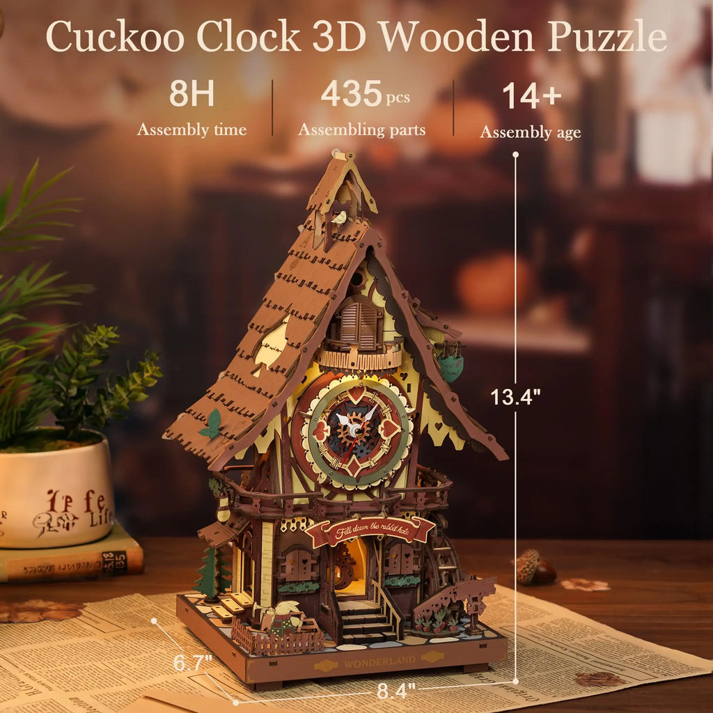 Robotime ROKR 3D Wooden Cuckoo Clock Puzzle - DIY Christmas Project