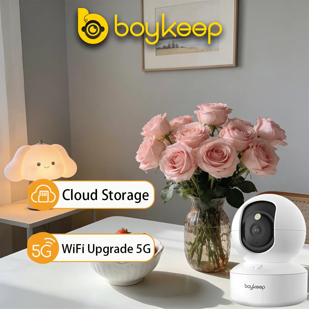 BoyKeep 2K Smart WiFi Security Camera with 360° PTZ & Night Vision