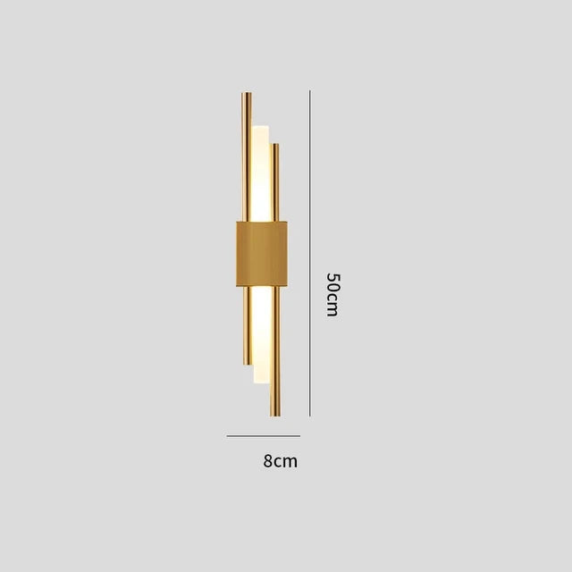 Modern LED Wall Light Fixture - Black & Gold Metal Sconce