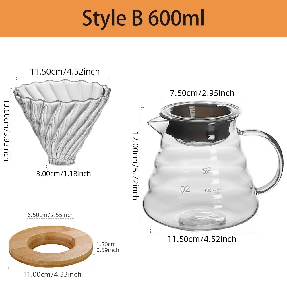 MYVIT Reusable 600ml Coffee Filter Cup Set - Hand Brew Perfection
