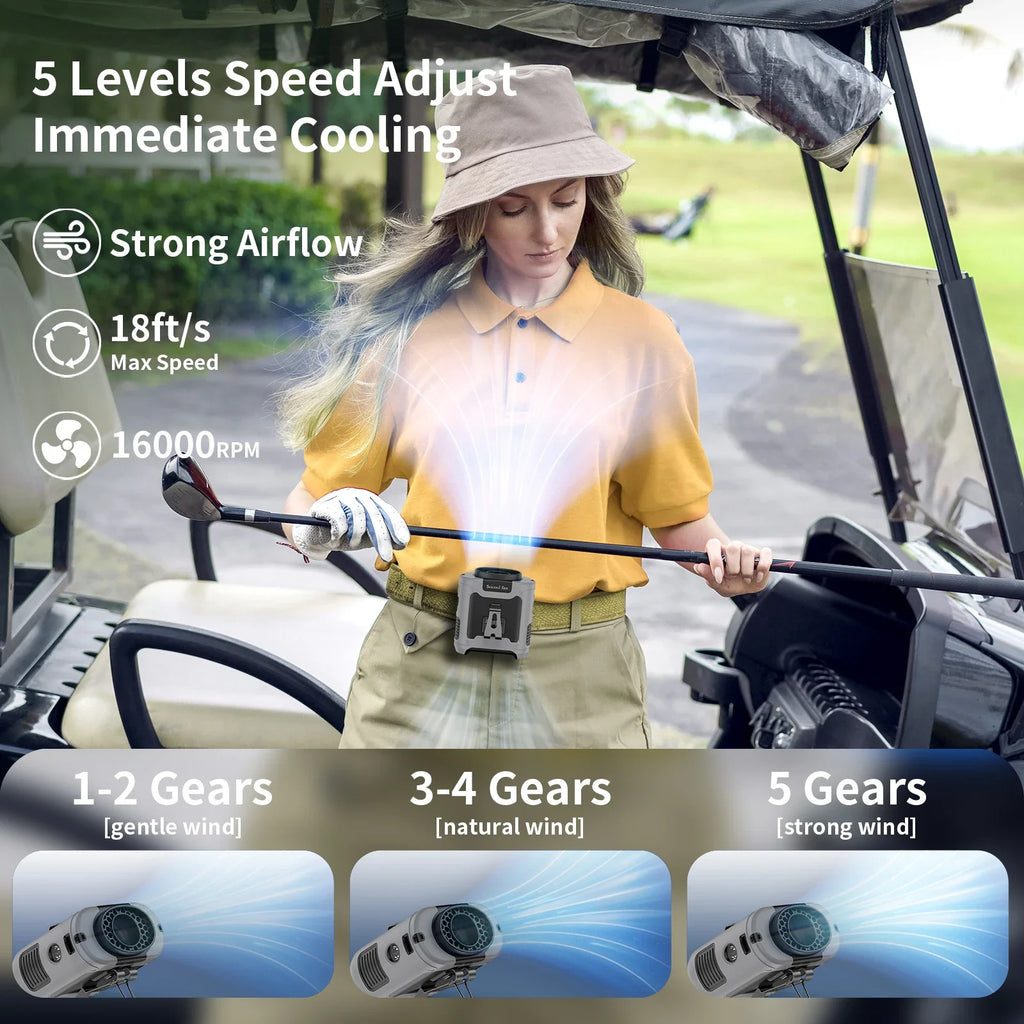 Socool 10000mAh Portable Neck Fan - Powerful Cooling & LED Light