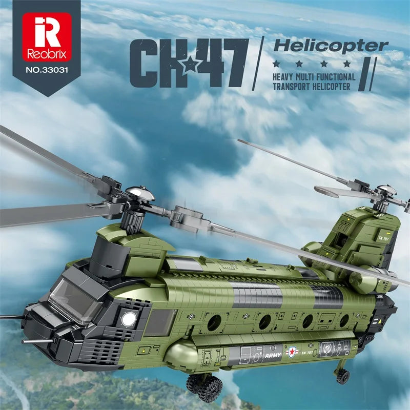 Reobrix 33031 MOC CH-47 Chinook Helicopter Building Blocks Set