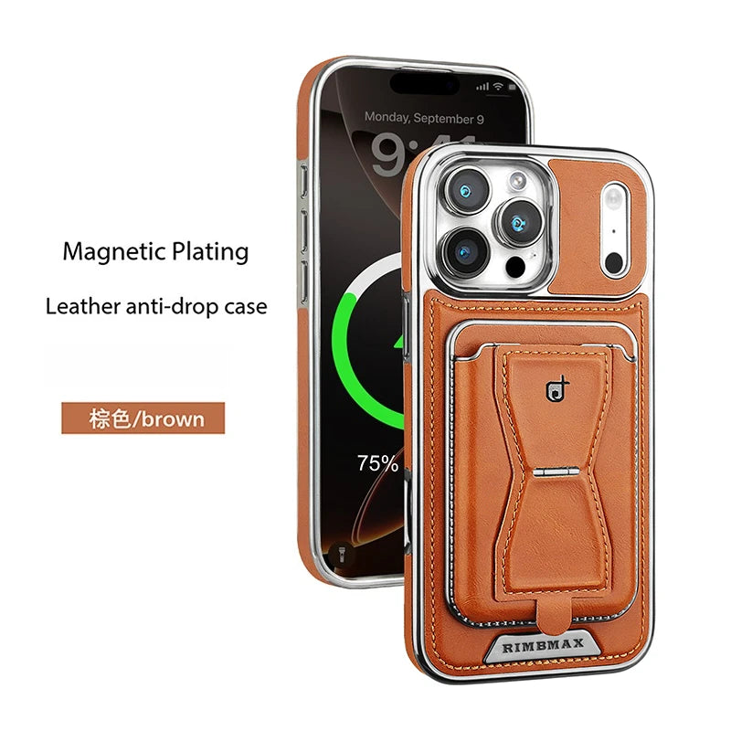 Luxury Magnetic 2-in-1 Leather Wallet Case for iPhone 17 Pro Max