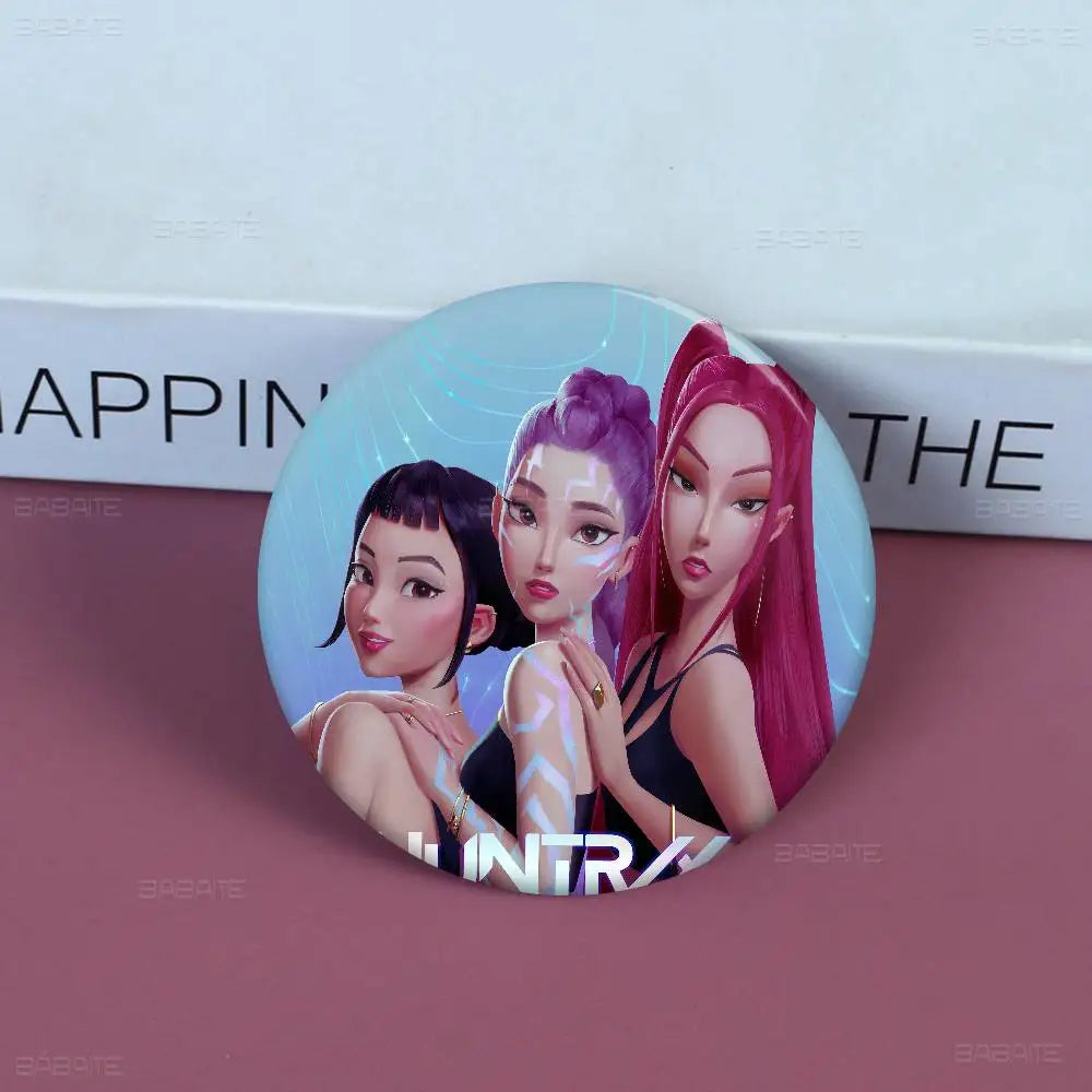 K-Pop Demon Hunters Anime Pin Button | Cute Cartoon Brooch Jewelry