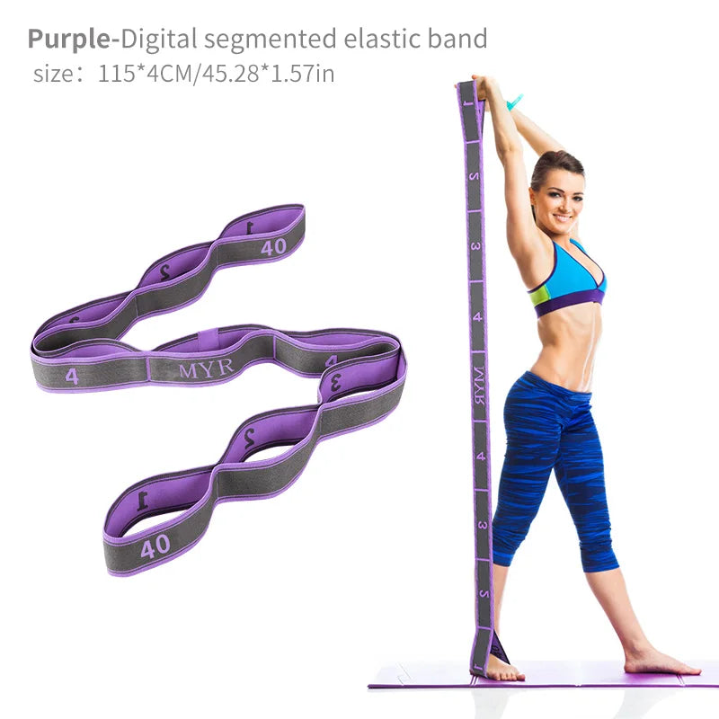 Elastic Stretching Strap with Loops for Yoga, Pilates, Dance & Gymnastics