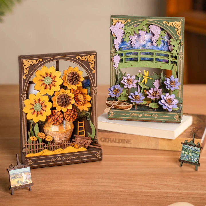 ROWOOD LED Wooden Flower Puzzle Kit - 3D Art for Home Decor