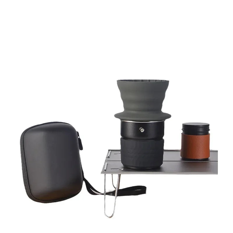 Portable Hand Brewed Coffee Set for Camping - Silicone & Stainless Steel