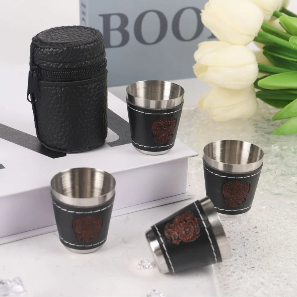 4pcs Stainless Steel Outdoor Travel Cups Set - Perfect for Camping