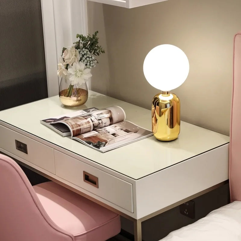 Modern LED Night Light - Cordless Touch Rechargeable Glass Table Lamp