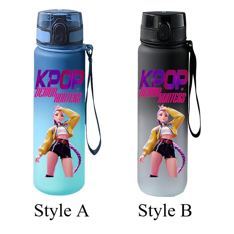 650ml Gradient Frosted Sports Water Bottle with Leak-Proof Lid