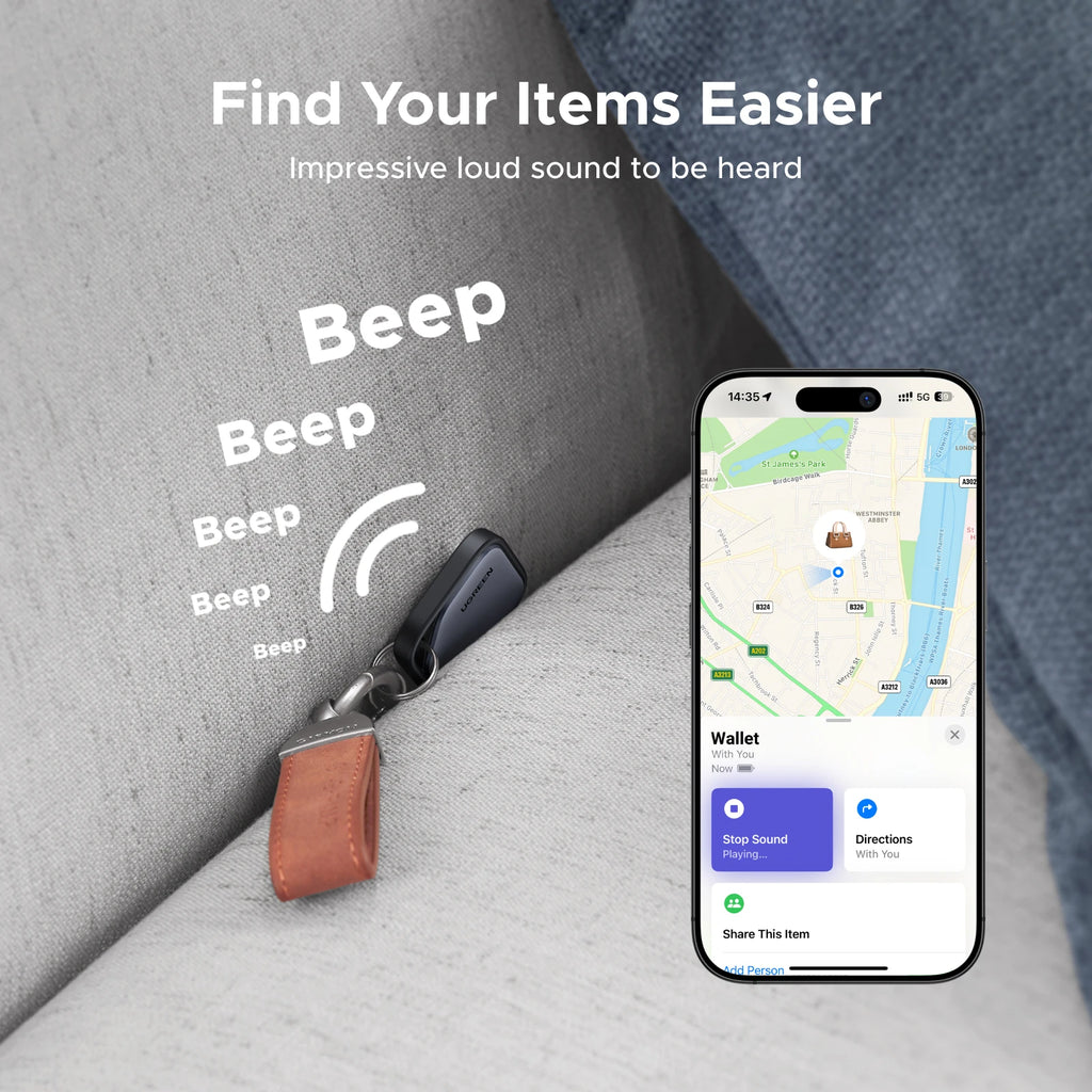 2-Pack Bluetooth Item Tracker for iPhone - Smart Locator Tags