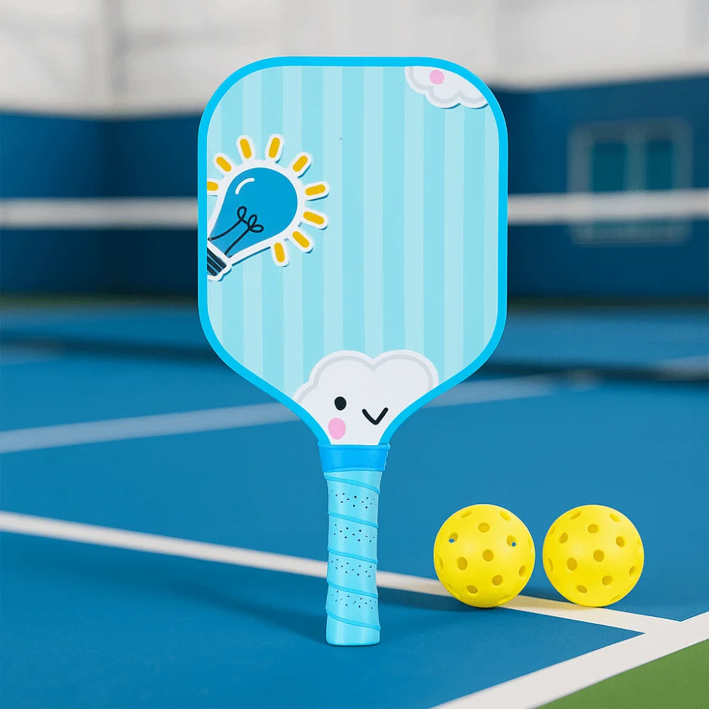 Kids Pickleball Set - Fun Cartoon Paddle with Ergonomic Grip
