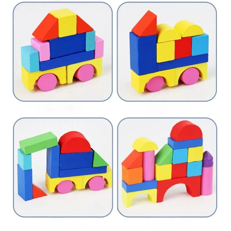 Montessori 34PCS Geometric Puzzle Toy - Fun Learning Blocks for Kids