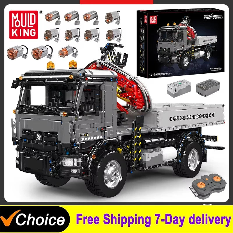 3767-Piece RC Truck Crane Building Block Set - Ultimate Kids Gift
