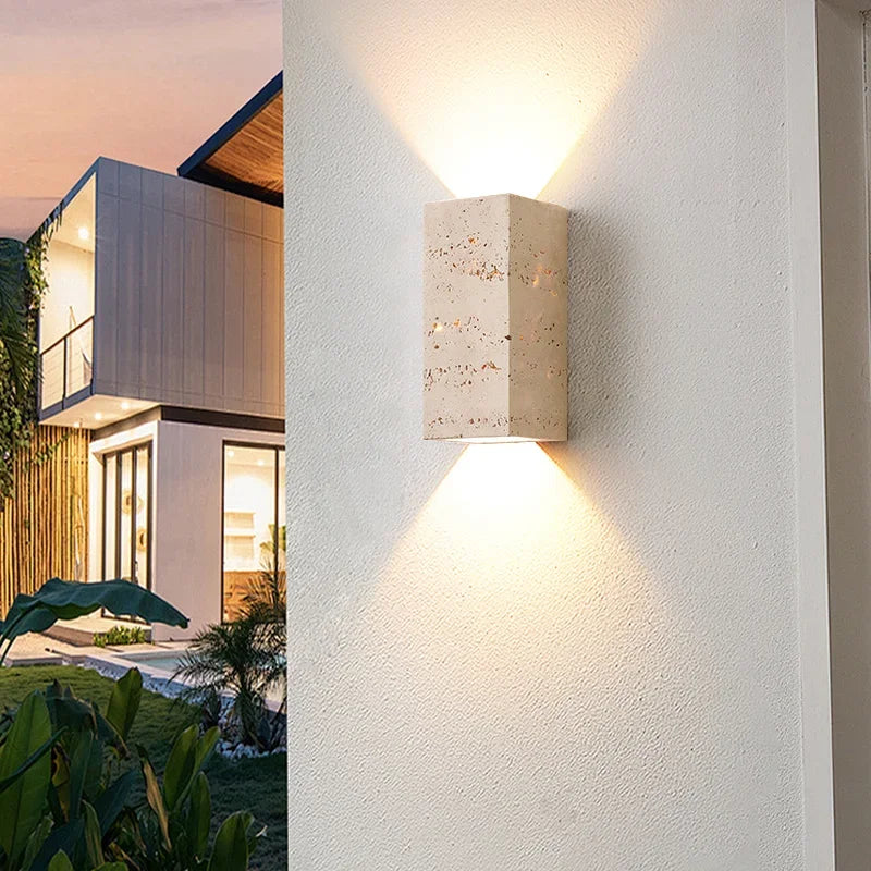 Elegant LED Stone Wall Light – Stylish Outdoor Sconce