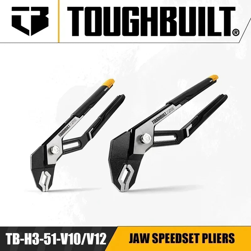 ToughBuilt SpeedSet V Jaw Pliers - 10" & 12" Versatile Hand Tools