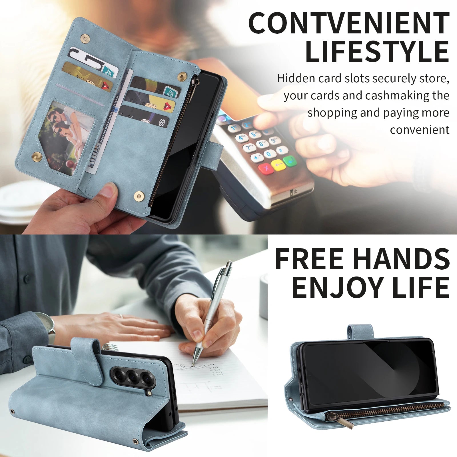 Stylish Premium Leather Wallet Case for Samsung Galaxy Z Fold