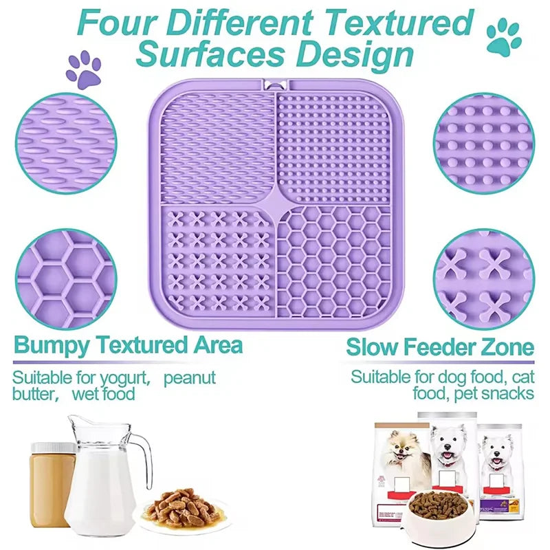 Silicone Pet Lick Mat - Anti-Choking Slow Feeder for Dogs & Cats