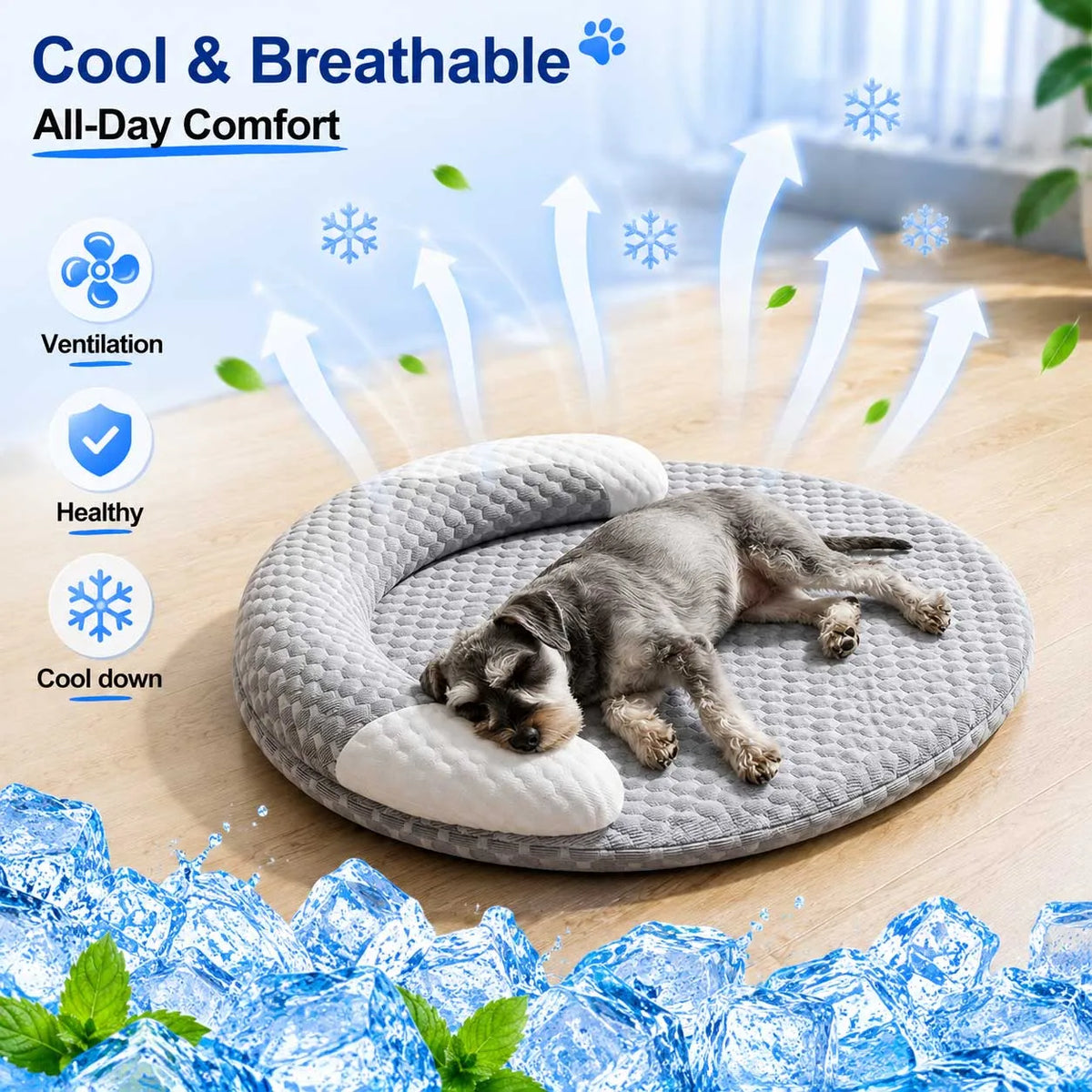 Summer Cooling Pet Mat - Ice Silk Breathable Dog & Cat Bed