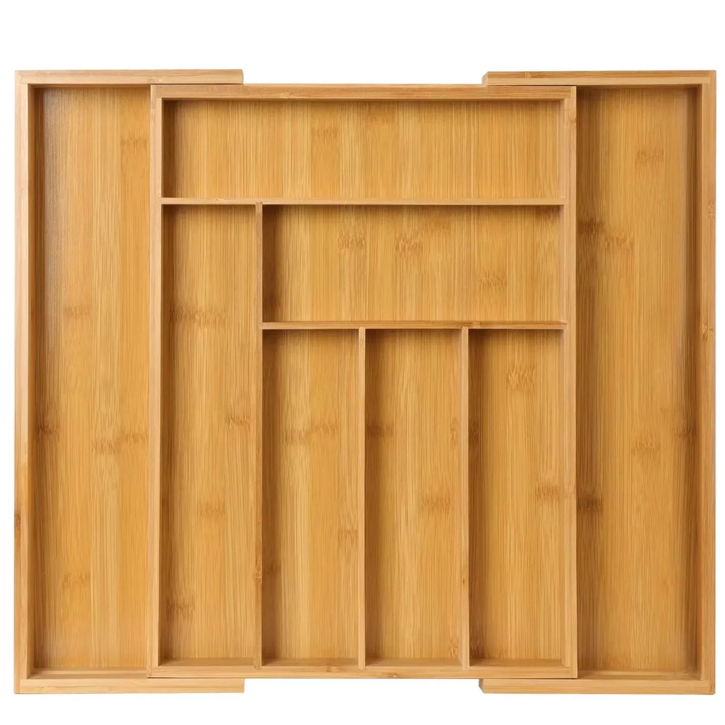 Eco-Friendly Adjustable Bamboo Drawer Organizer for Kitchen & Home