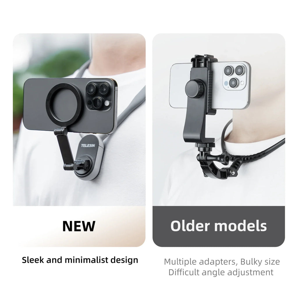 TELESIN Magnetic Neck Mount - Effortless Phone Shooting Accessory