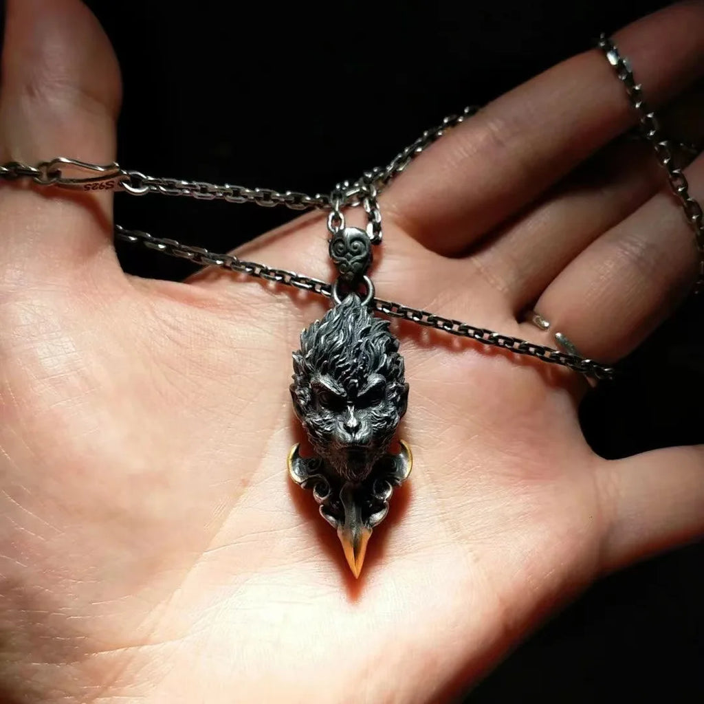 Black Myth Wukong Dark Pendant - Vintage Anime Game Accessory