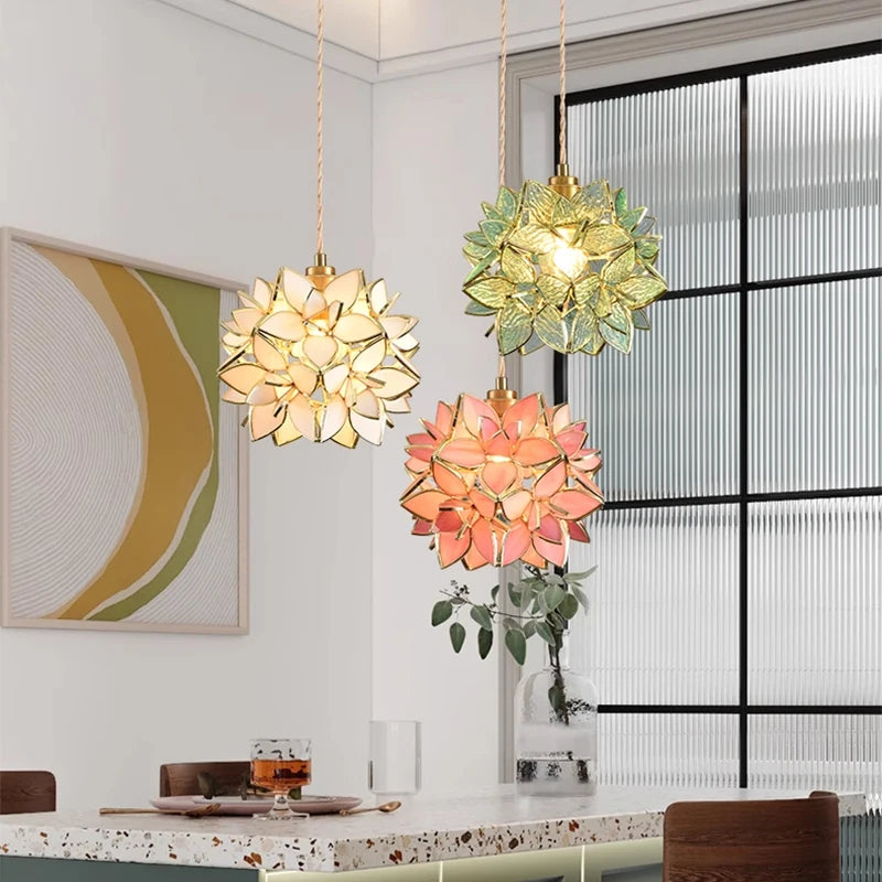 Nordic Copper Glass Pendant Light - Stylish LED Fixture for Home