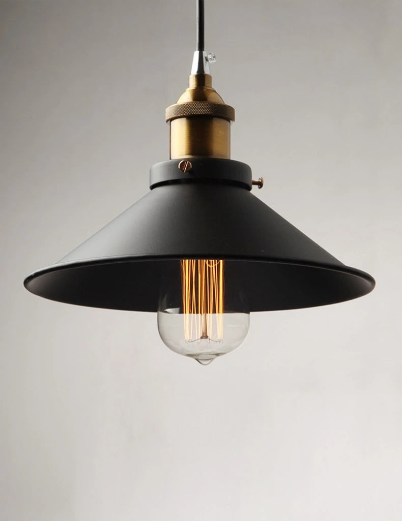 Vintage Industrial Black Pendant Light - Modern Attic Lamp