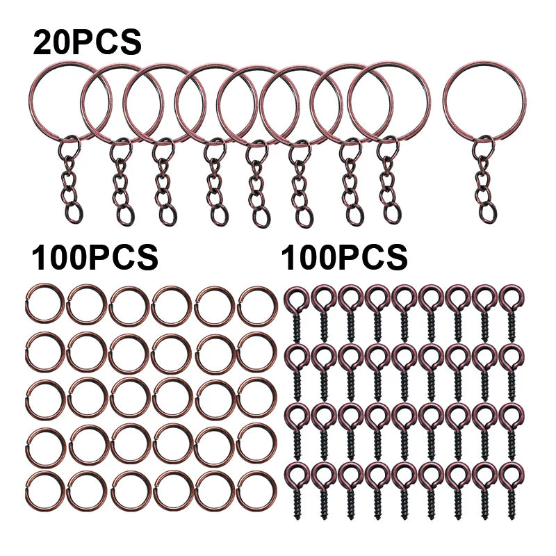 220pcs Keychain Making Supplies Kit - DIY Craft Jewelry Accessories